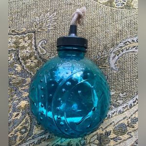 Blue Glass Oil Lamp 🪔